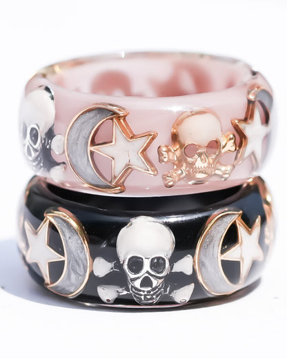 MEMENTO MORI RING / MOON STAR / BLACK /#12