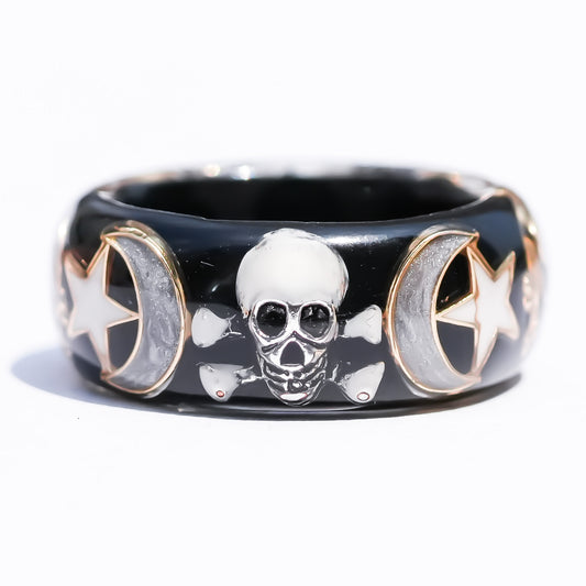 MEMENTO MORI RING / MOON STAR / BLACK /#12