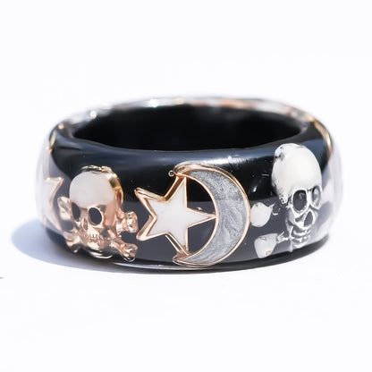 MEMENTO MORI RING / MOON STAR / BLACK /#12