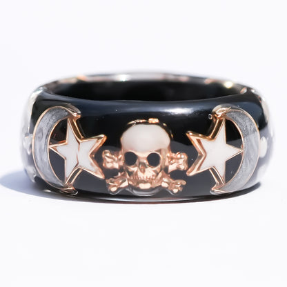 MEMENTO MORI RING / MOON STAR / BLACK /#12