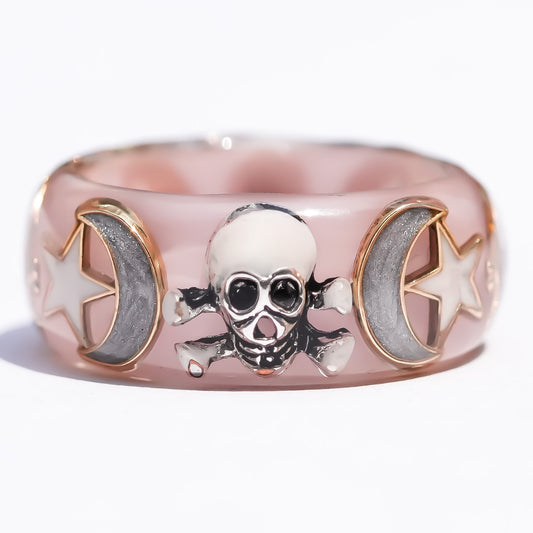 MEMENTO MORI RING / MOON STAR / SMOKY PINK /#12