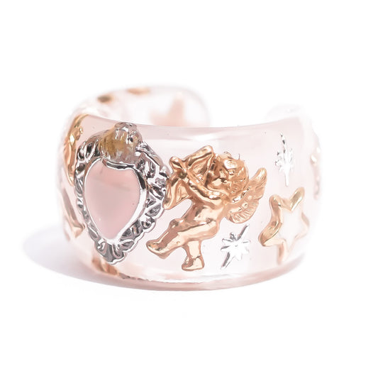 ANGEL EARCUFF / HEART / SMOKY PINK