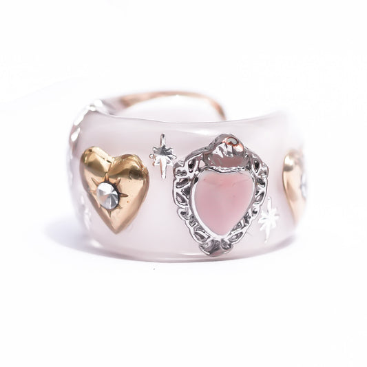 LOVE EARCUFF / HEART / SMOKY PINK 2