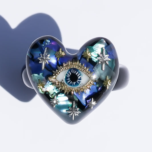 Sacred heart eye ring - blue / #11 #14 #15