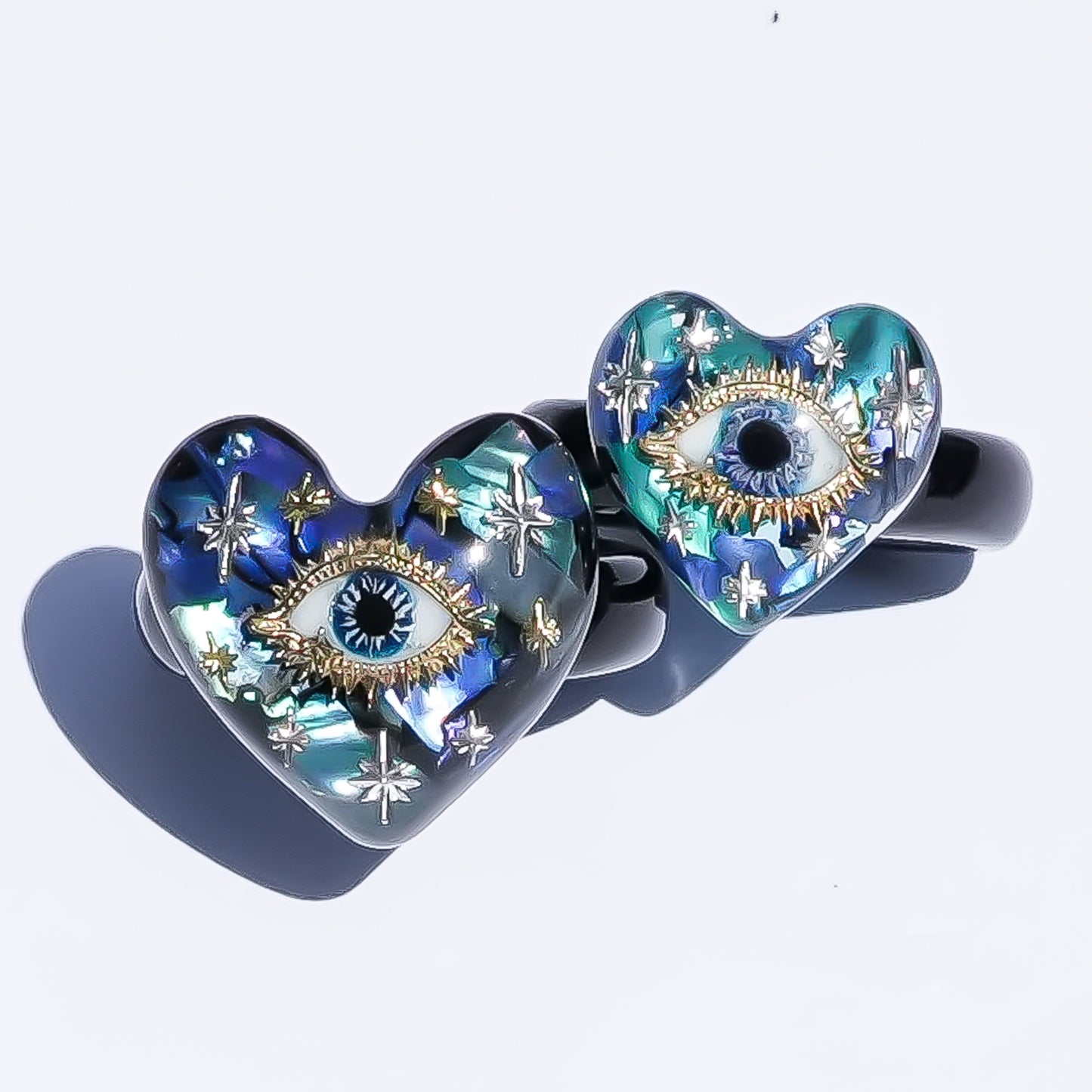 Sacred heart eye small ring - blue / #13