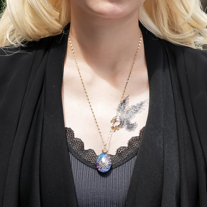 Galaxy eye drop necklace -blue