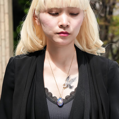 Galaxy eye drop necklace -blue