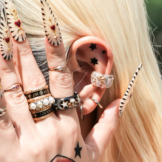 ANGEL EARCUFF / HEART / SMOKY PINK