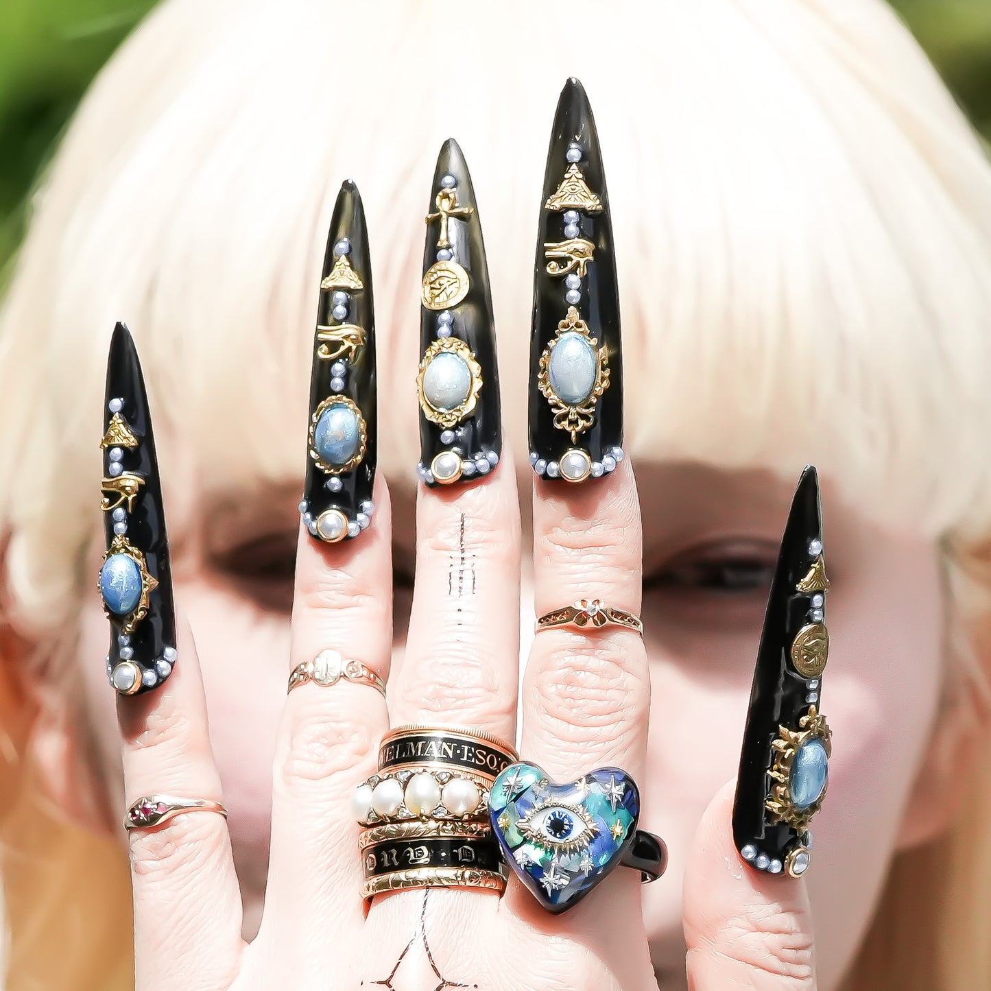 Sacred heart eye ring - blue / #11 #14 #15