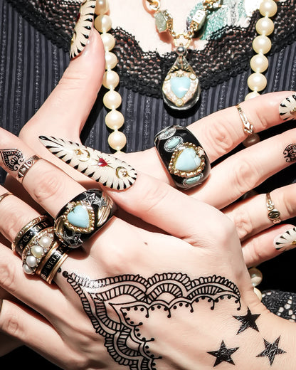 LOVE RING / HEART / WING / TURQUOISE / BLACK / #11
