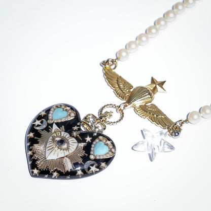 LOVE NECKLACE / EYE / HEART / TURQUOISE / BLACK