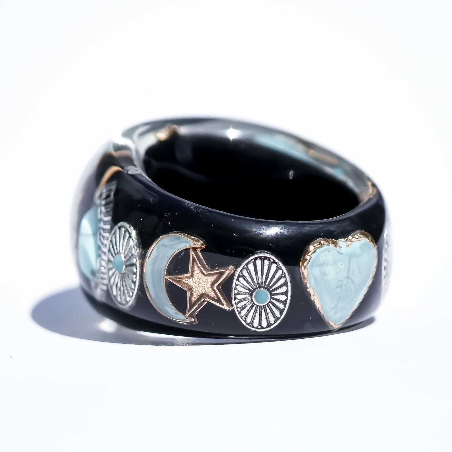LOVE RING / HEART / TURQUOISE / BLACK / #14