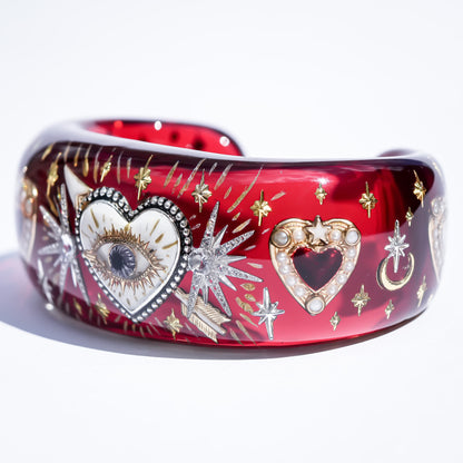 LOVE BRACELET / WHITE HEART / EYE / RED