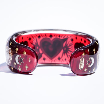 LOVE BRACELET / WHITE HEART / EYE / RED