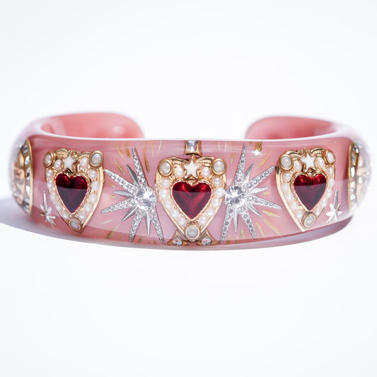 LOVE BRACELET / RED HEART / SMOKY PINK