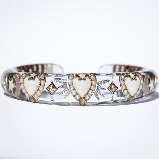 LOVE BRACELET / WHITE HEART / GRAY