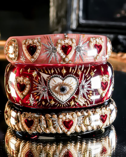 LOVE BRACELET / RED HEART / SMOKY PINK