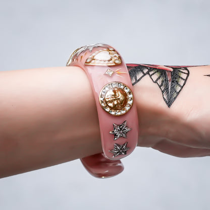 LOVE BRACELET / EYE / WHITE HEART / SMOKY PINK