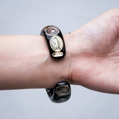 LOVE BRACELET / RED HEART / BLACK / GOLD