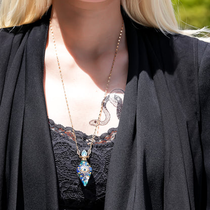 Magic essence bottle necklace -Blue green