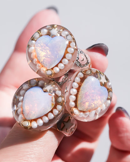 Pink Opal Moonlight Ring / #10 #13