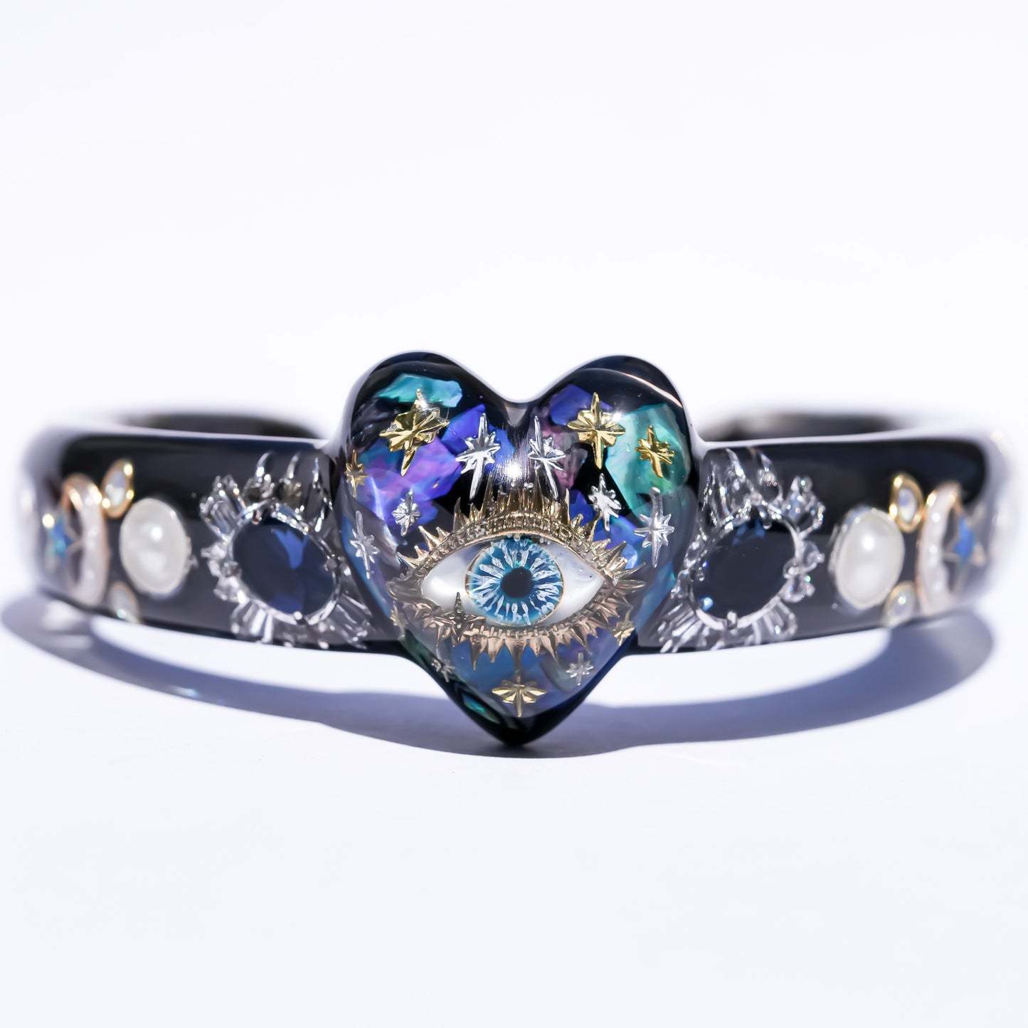 Mystic heart eye Bracelet -Black × Blue green