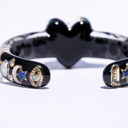 Mystic heart eye Bracelet -Black × Blue green