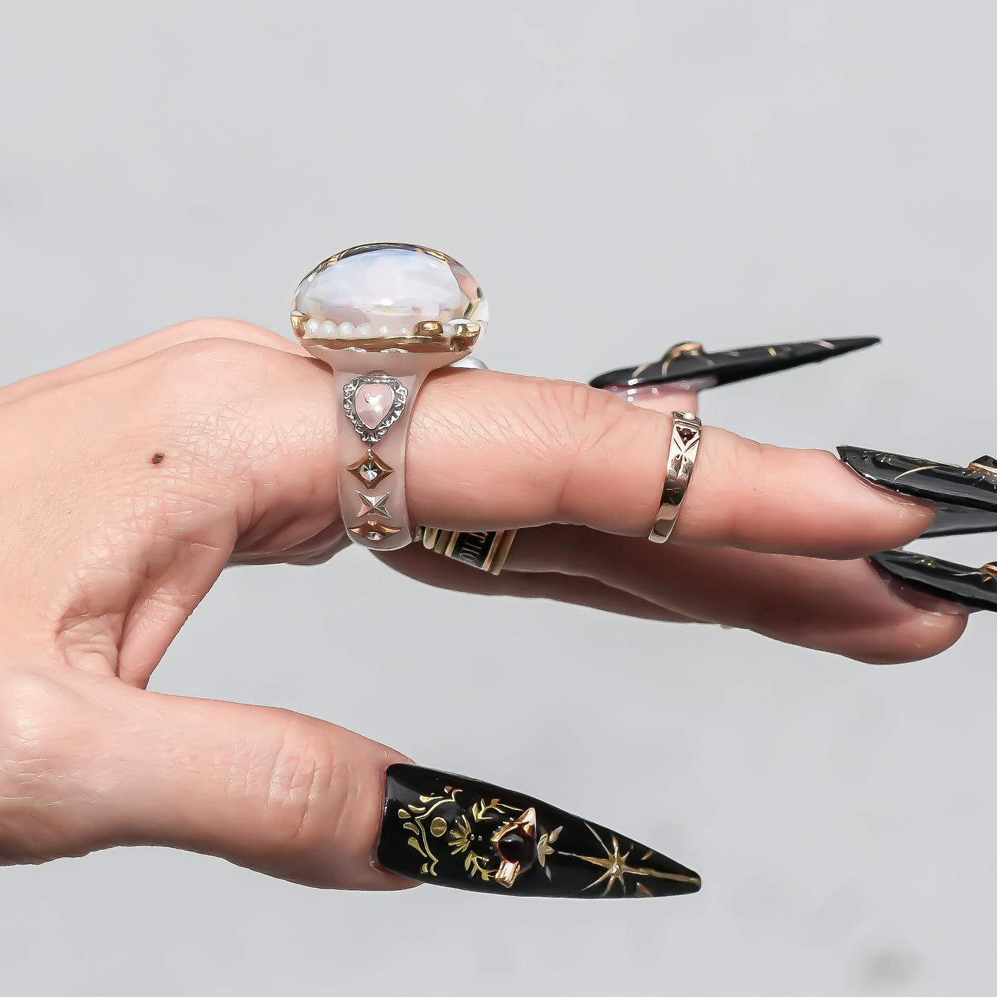 Pink Opal Moonlight Ring / #10 #13