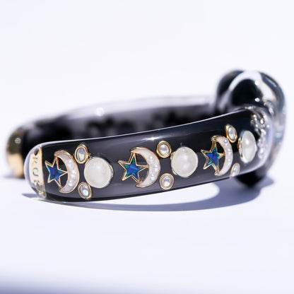 Mystic heart eye Bracelet -Black × Blue green