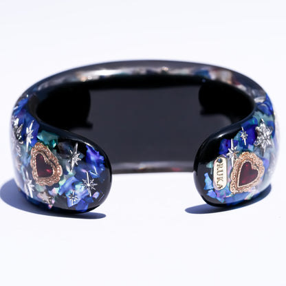 Sacred Heart Eye Bracelet -Blue green × Red
