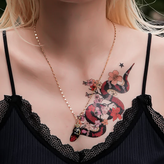 Miniature Ornament Necklace / Moon / Black