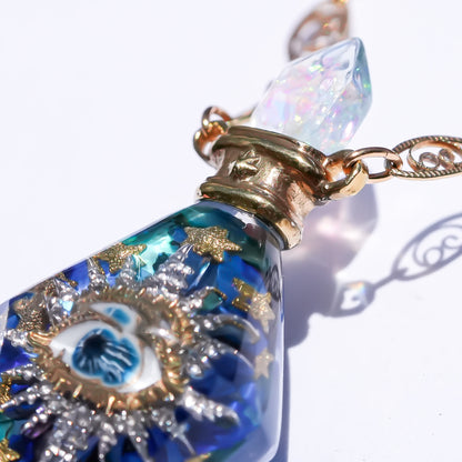 Magic essence bottle necklace -Blue green