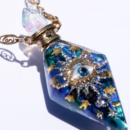 Magic essence bottle necklace -Blue green