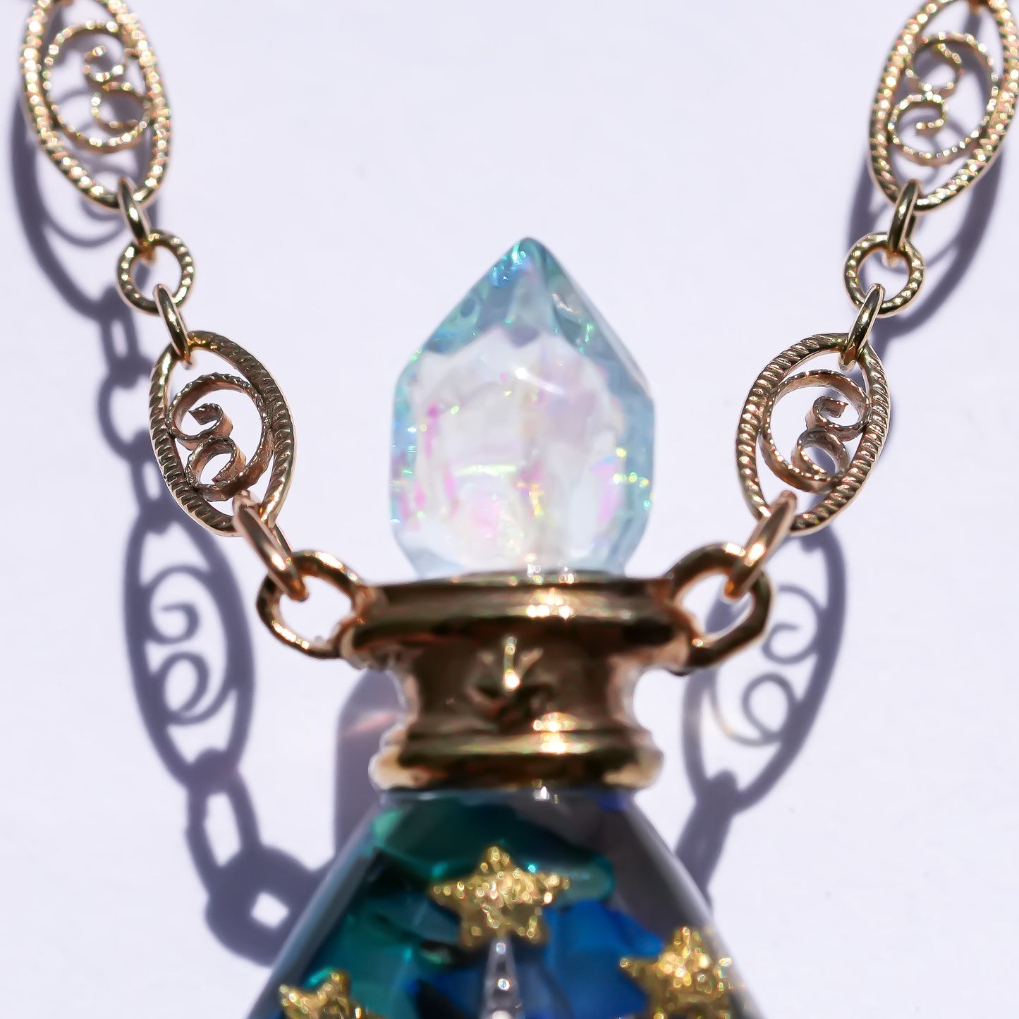 Magic essence bottle necklace -Blue green