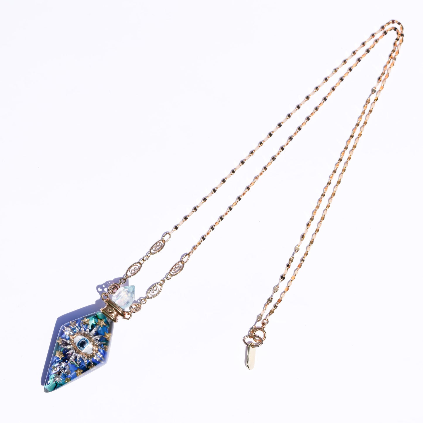 Magic essence bottle necklace -Blue green