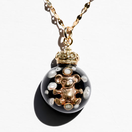 Miniature Ornament Necklace / Bear / Black