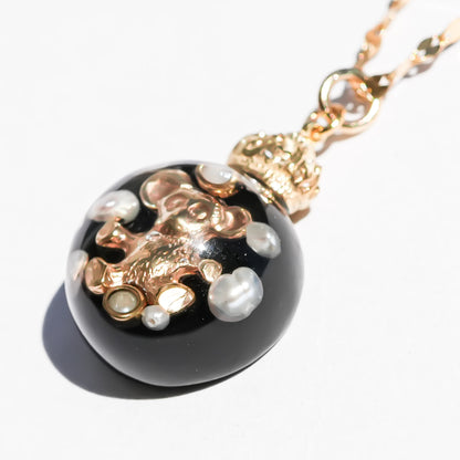 Miniature Ornament Necklace / Bear / Black