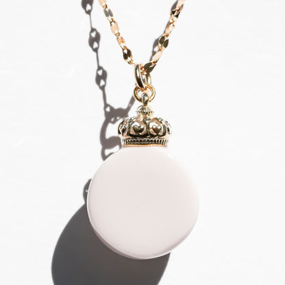 Miniature Ornament Necklace / Moon / Smoky White