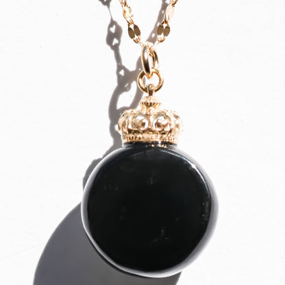 Miniature Ornament Necklace / Heart / Black
