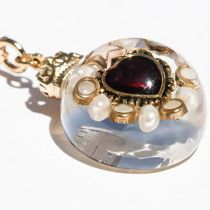 Miniature Ornament Necklace / Heart / Clear