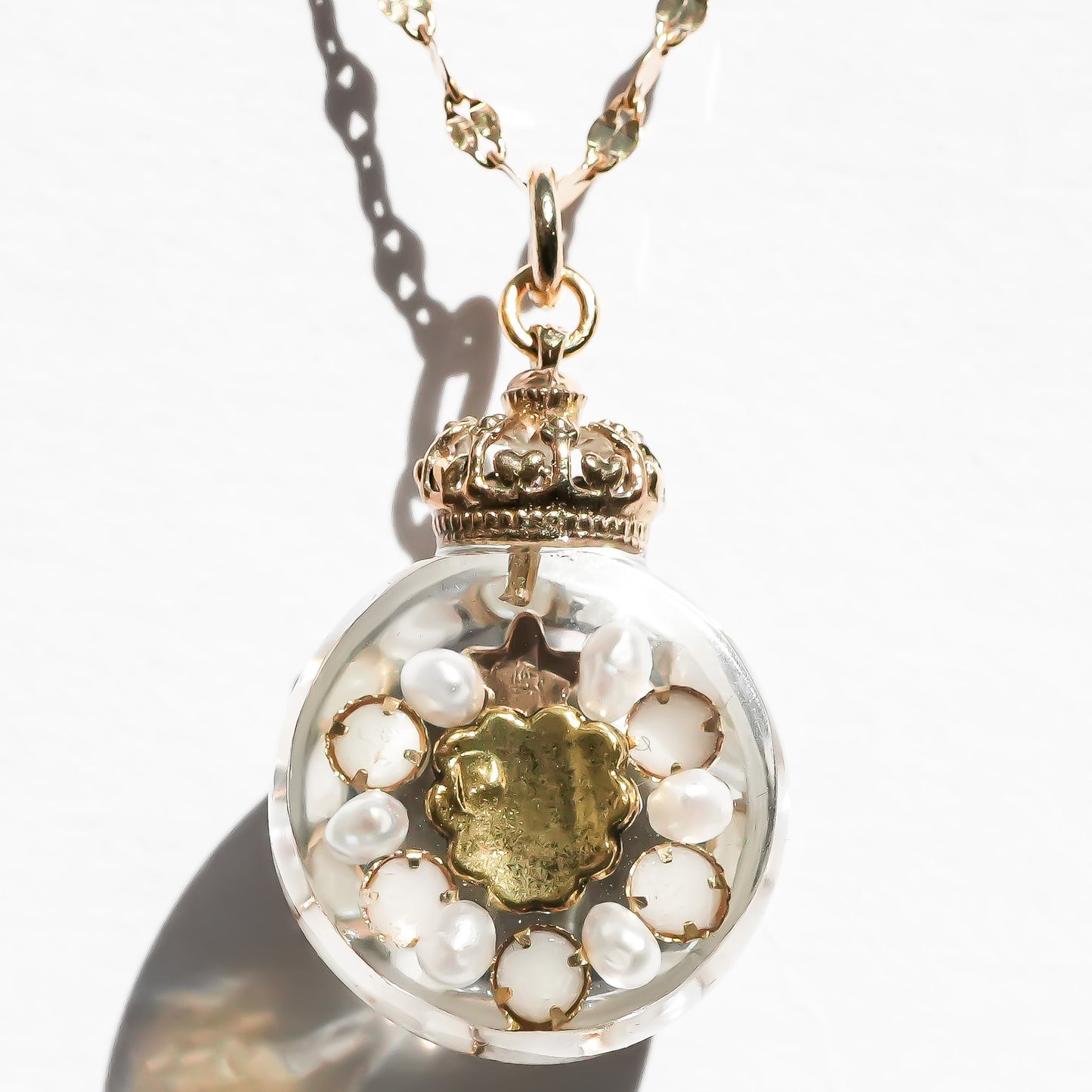 Miniature Ornament Necklace / Heart / Clear