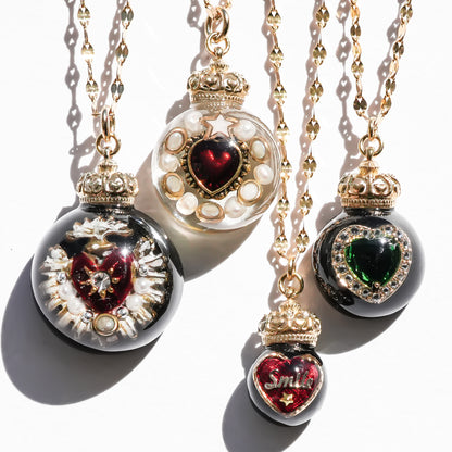 Miniature Ornament Necklace / Heart / Clear