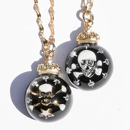 Miniature Ornament Necklace / Memento mori / Black 2