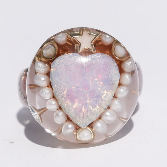 Pink Opal Moonlight Ring / #10 #13