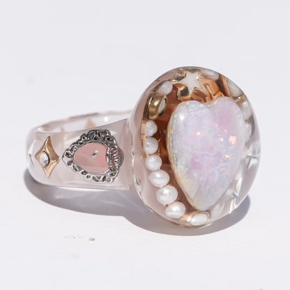 Pink Opal Moonlight Ring / #10 #13
