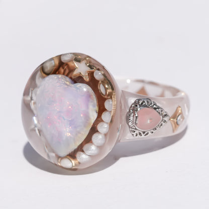 Pink Opal Moonlight Ring / #10 #13