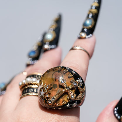 Midnight Madonna Ring - Black × Gold / #16