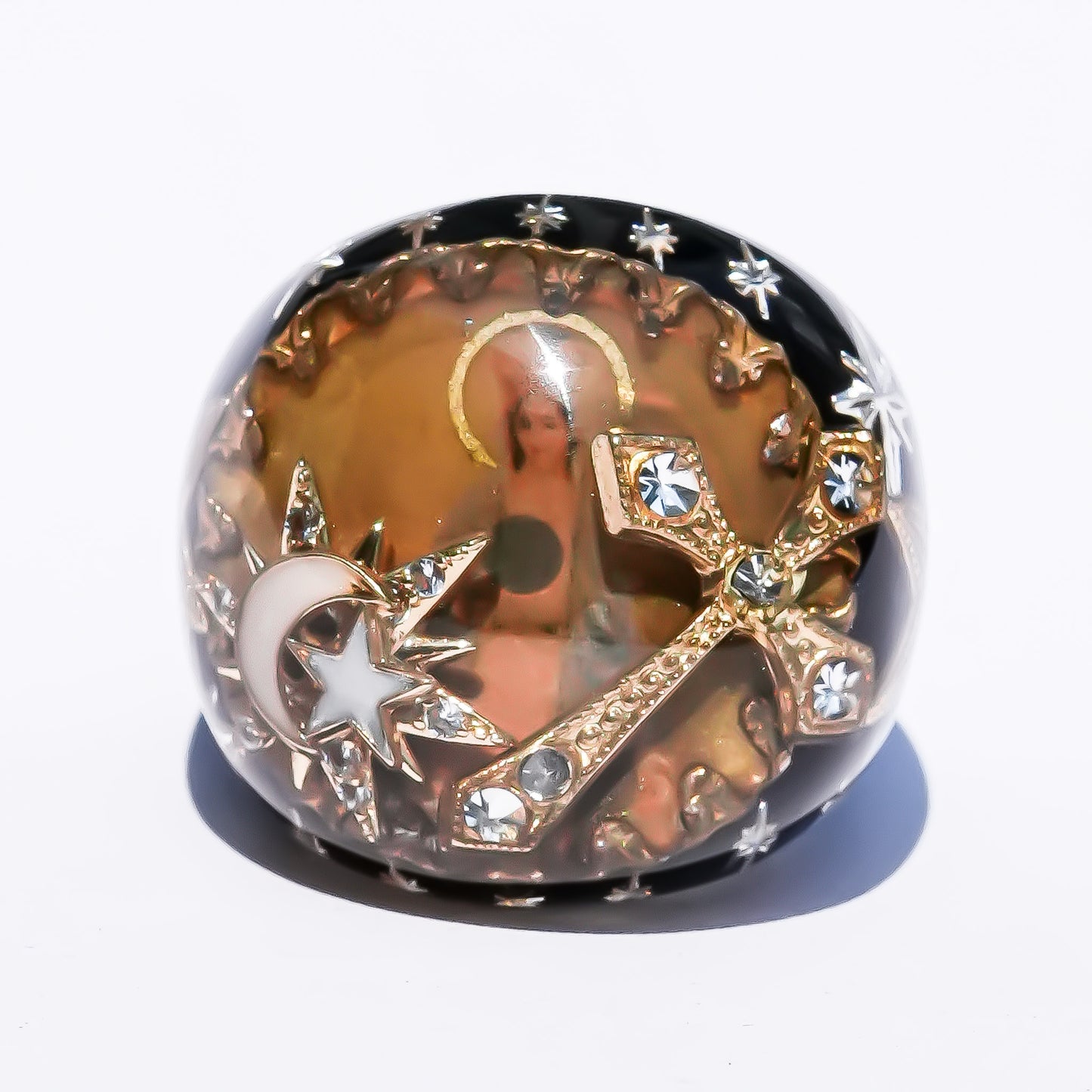 Midnight Madonna Ring - Black × Gold / #16