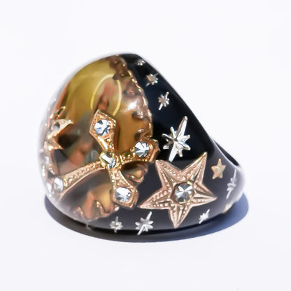 Midnight Madonna Ring - Black × Gold / #16