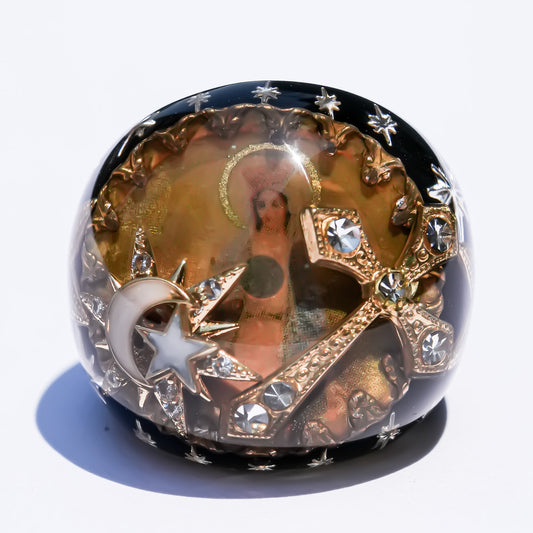 Midnight Madonna Ring - Black × Gold / #16